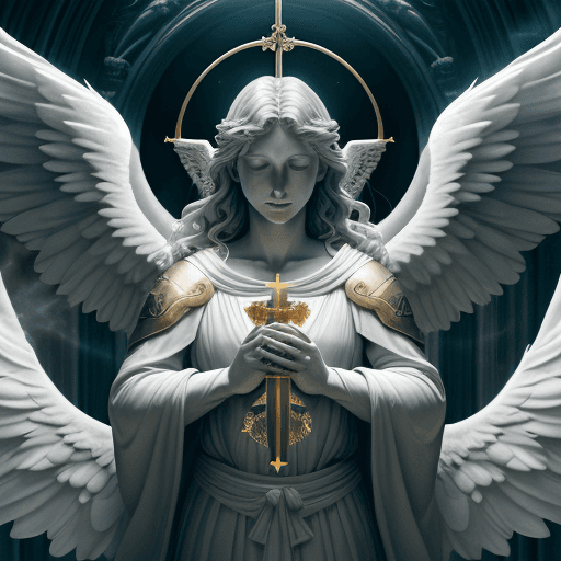 AI generated: Summoning Saint Michael at The Gates of Heaven by Raphael, angel wings, angelic, beautiful, divine, ...