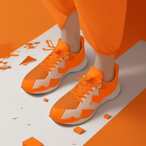 AI generated: productive photography, oncloud runshoes  product presentation, geometric plaster block and the floo...