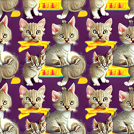 AI generated: seamless pattern with hyperrealistic kittens