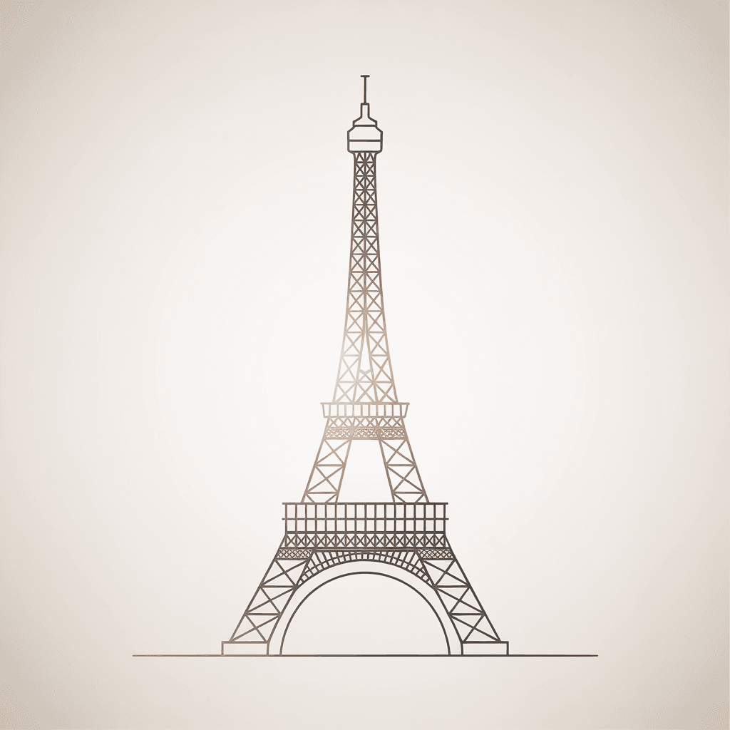 AI generated: Diagramatic drawing of the structure of the Eiffel Tower --ar 1:2 --stylize 750 --v 7
