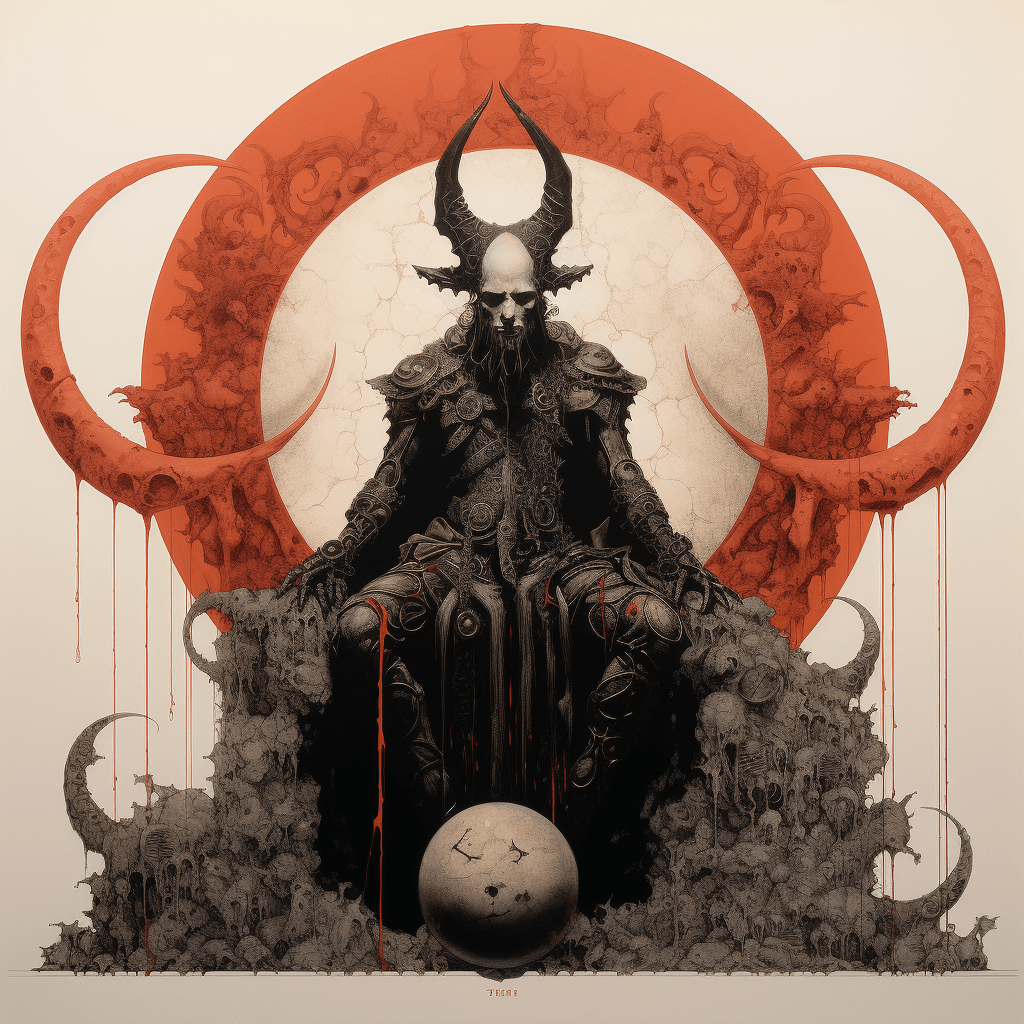AI generated: Surreal Krull movie male character design in the styles of Sergio Toppi and George Barbier, sci-fi m...