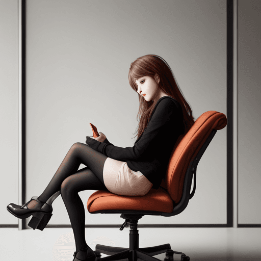 AI generated: Fempyro sitting on chair far away