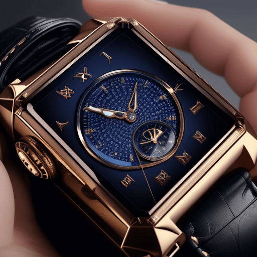 AI generated: luxurious watch named Timester with a screen the size of a smartphone