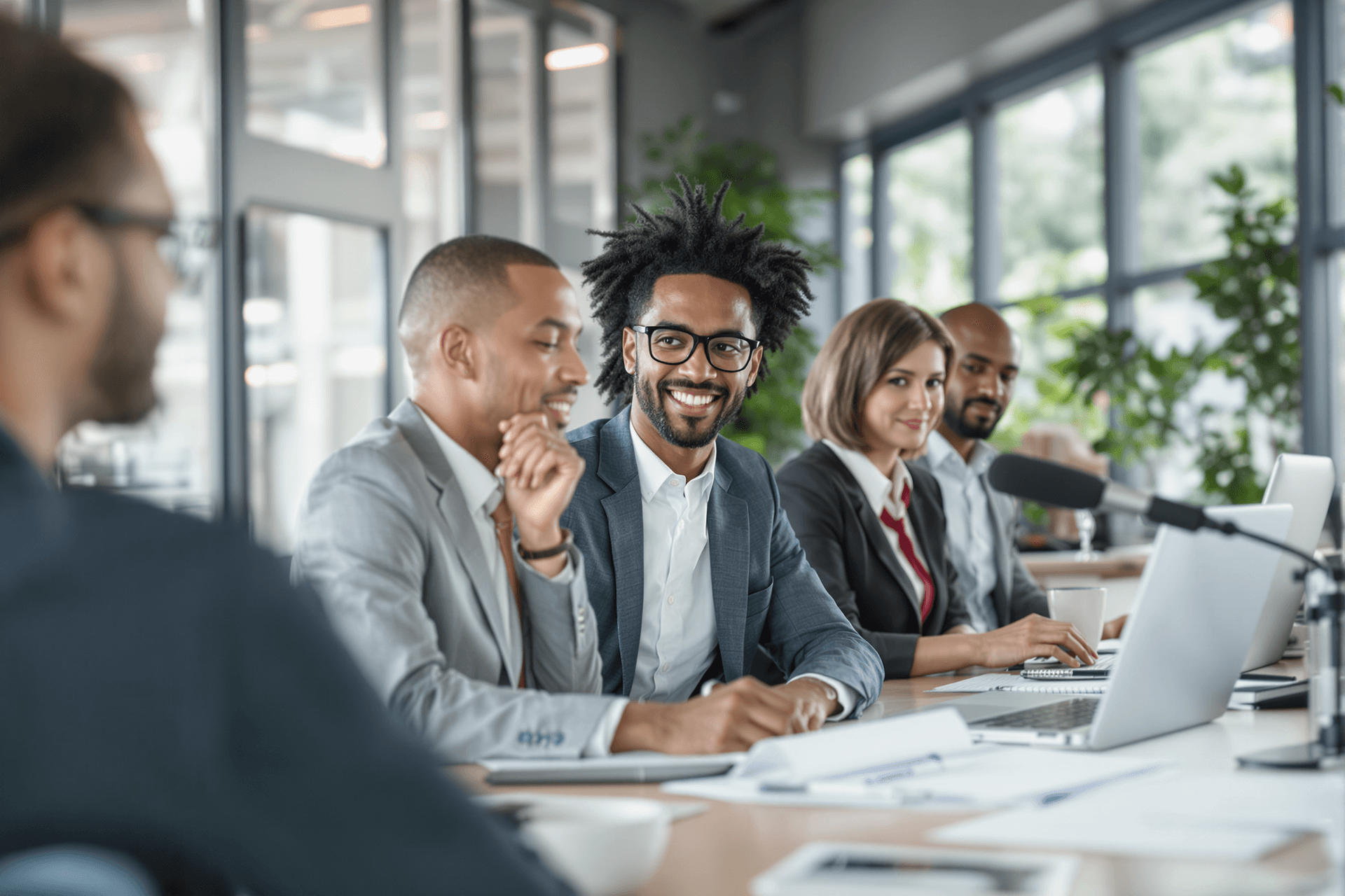 AI generated: a series of realistic diverse tax professionals working in office