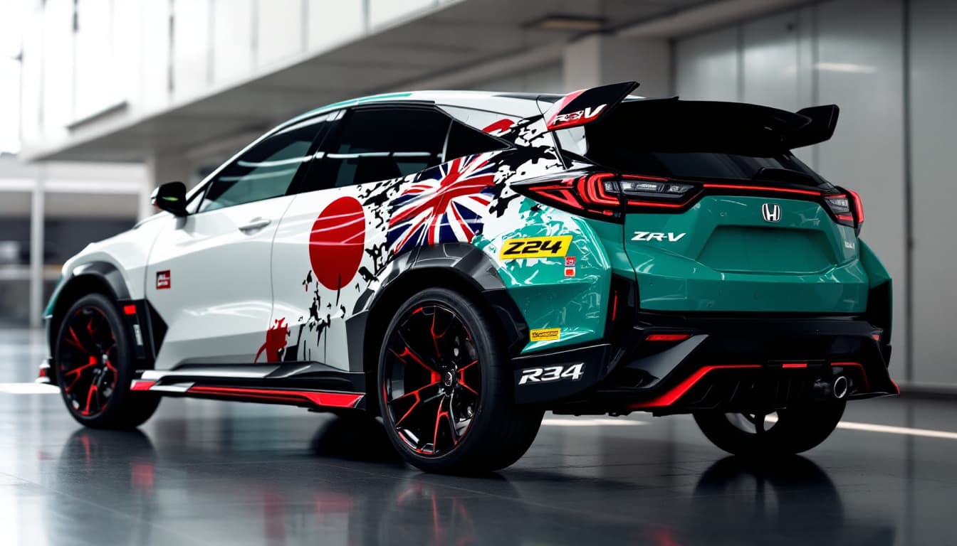 AI generated: Honda ZR-V 2024 Japan flag. 8K
