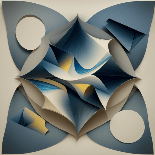 AI generated: layered paper, otherworldly image, cubism