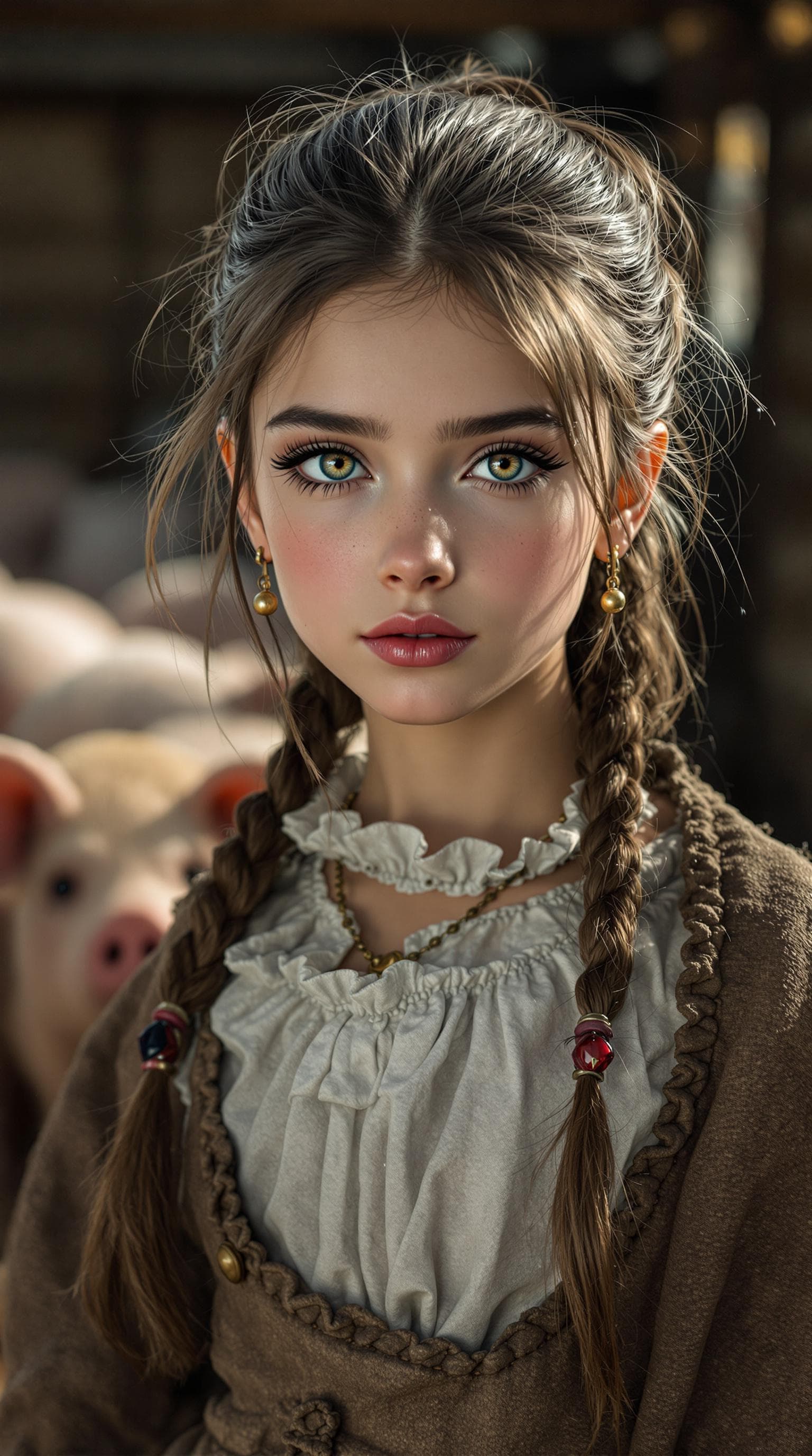 AI generated: a professional photo of a exceptionally beautiful girl in the world (age 11), (eleven year old), Pol...