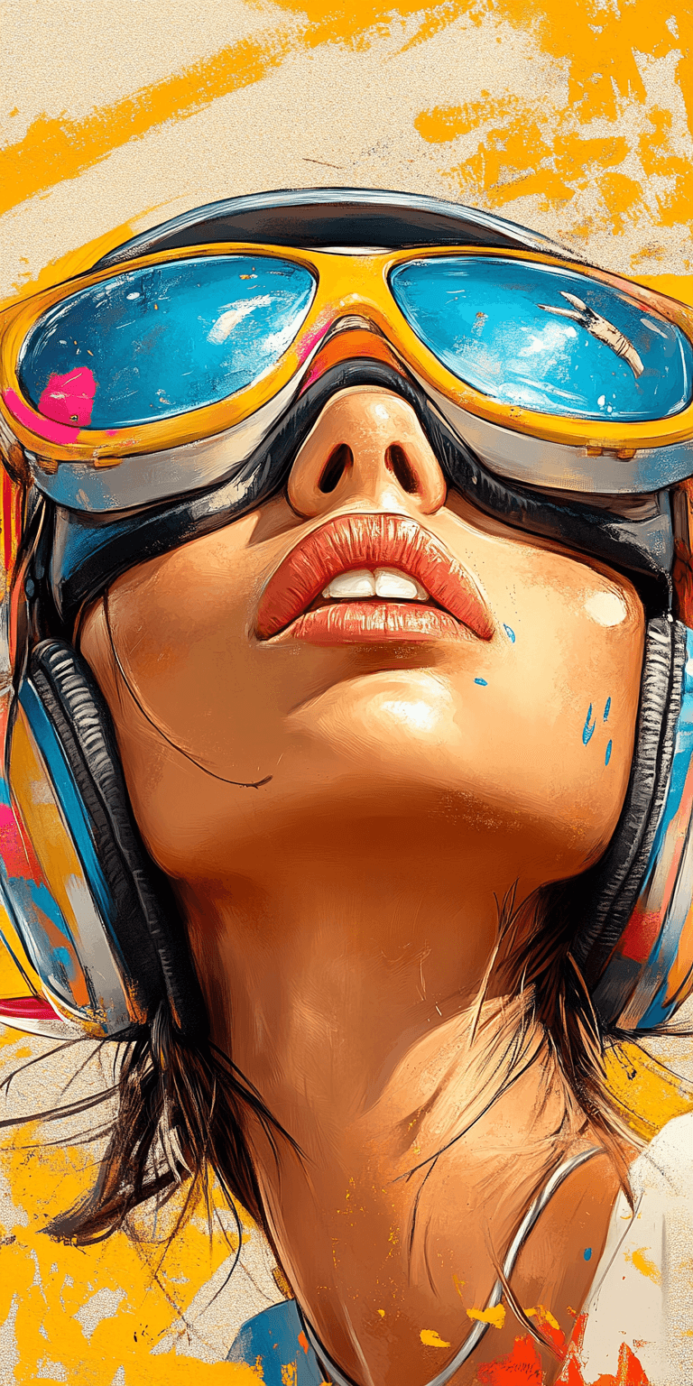 AI generated: Hawaiian artists, modern portrait series of women in colorful gear, in the style of aggressive digit...