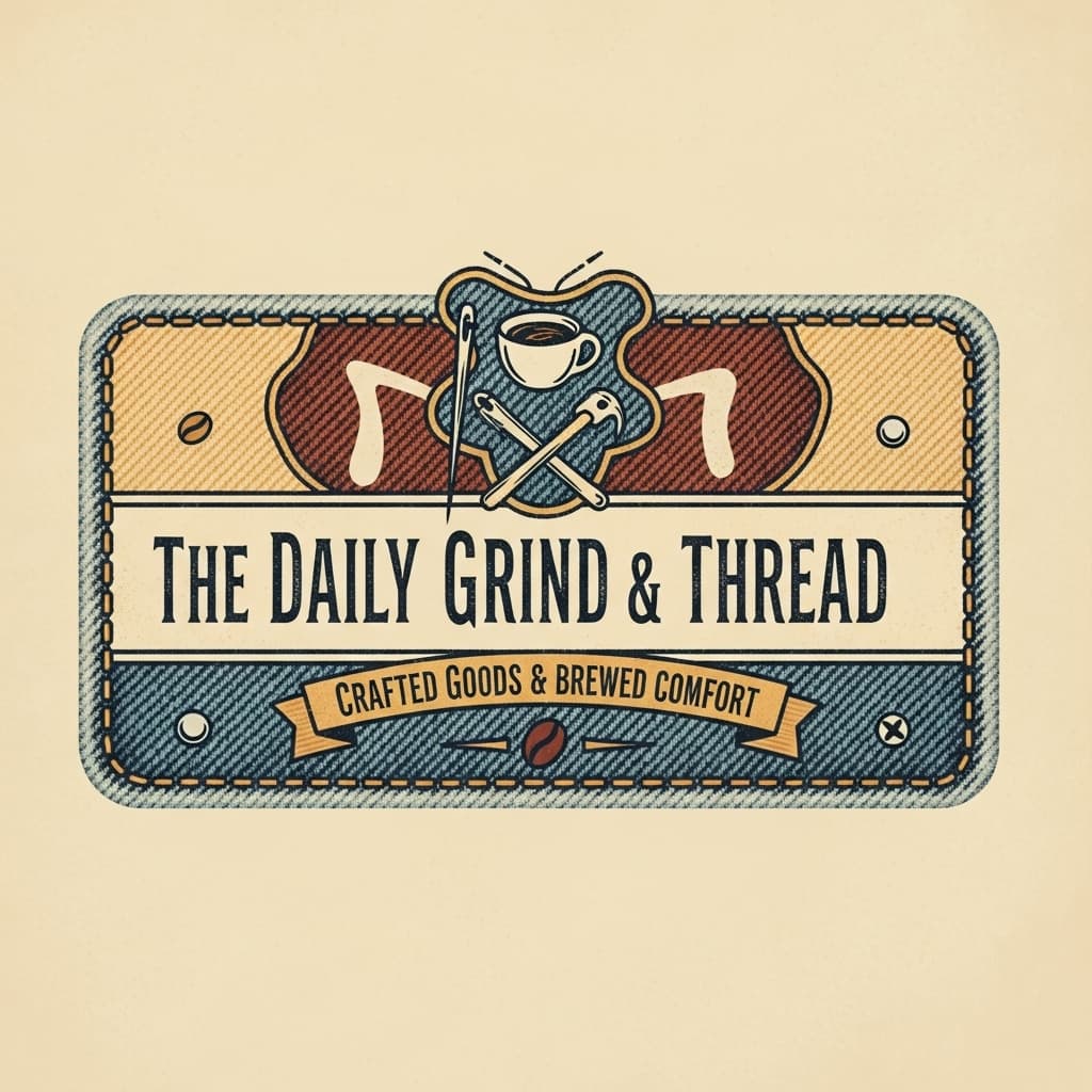 AI generated: worn denim textures and warm café tones (cream, brown, faded blue). The logo should evoke nostalgia,...
