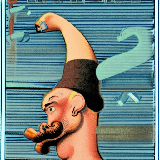 AI generated: /imagine prompt: color photo of "Popeye" drawn on a Conan the Barbarian-style cover, Popeye's bulgin...