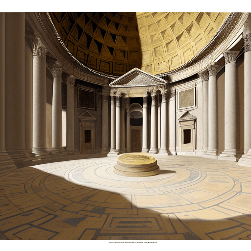 AI generated: the pantheon rome louvre, in the style of domestic interiors, 19th century american paintings and wo...