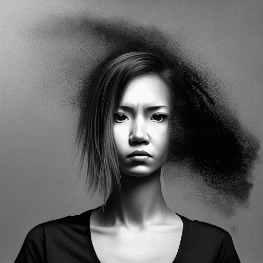 AI generated: woman in a black tshirt, in the style of sterling silver highlights, samyang af 14mm f/2.8 rf, photo...