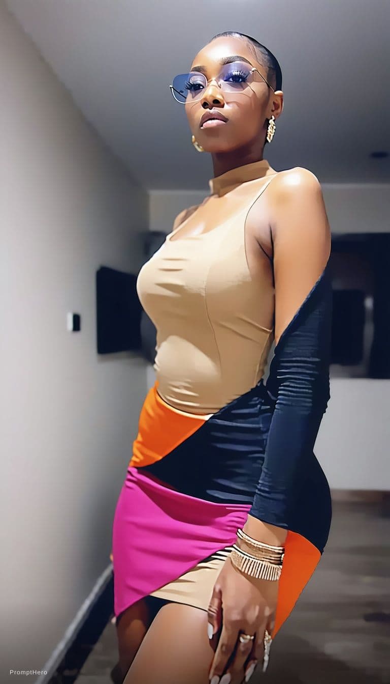 AI generated: sexy short dress with full body