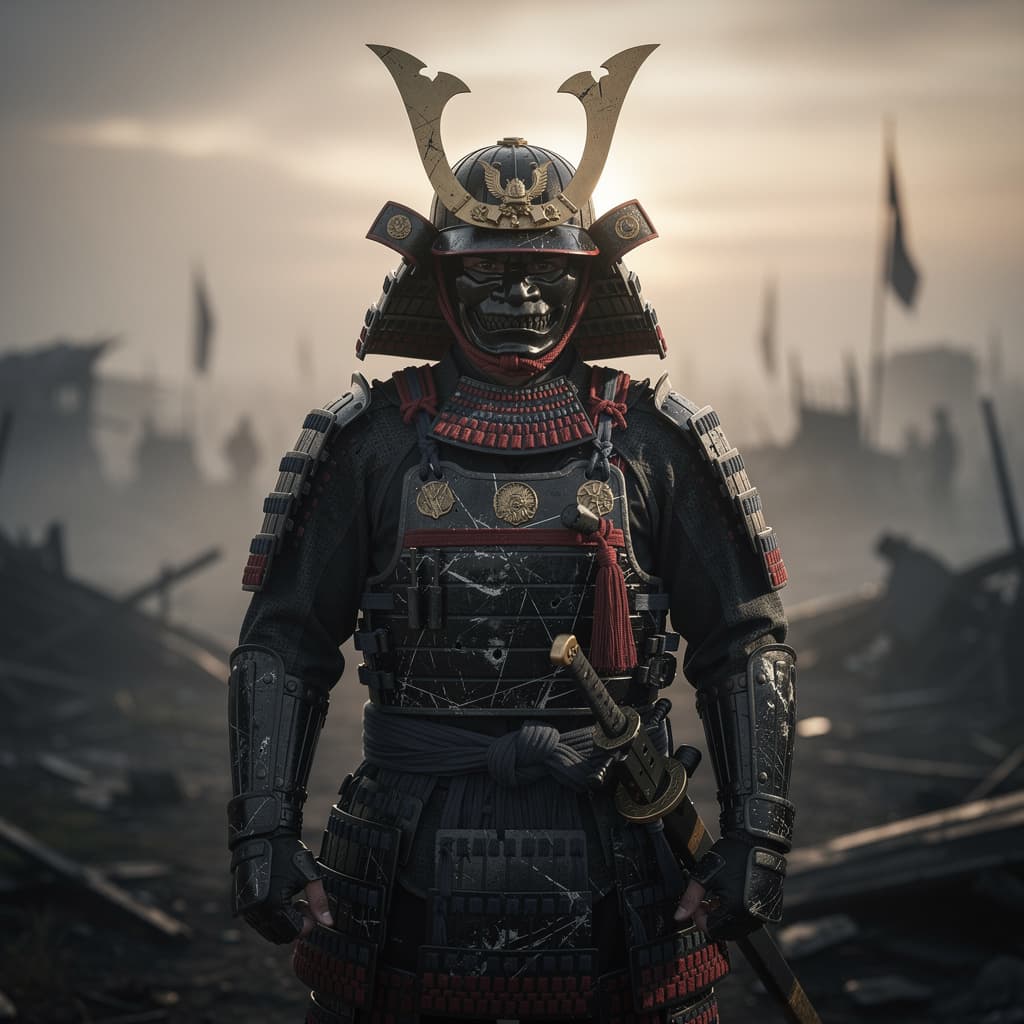 AI generated: a soldier in samurai suit 