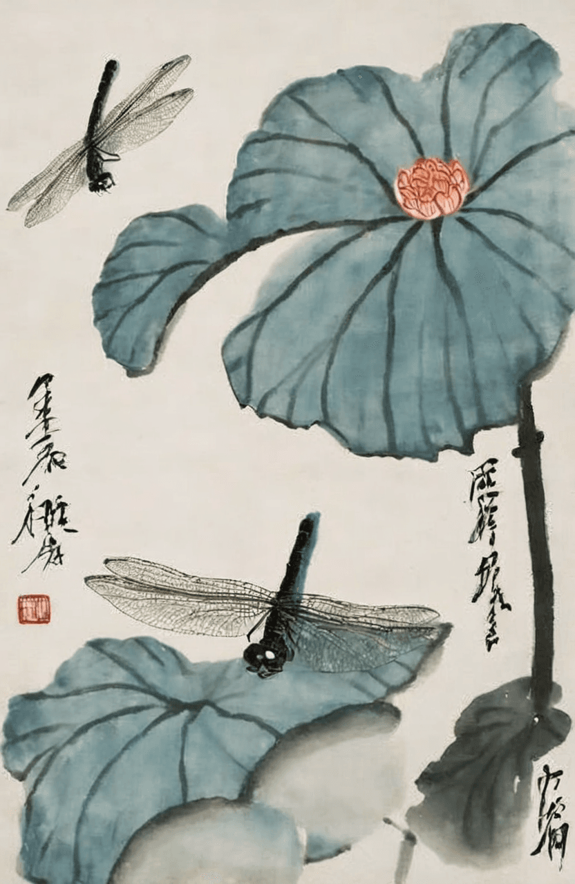 traditional Chinese ink painting 国画大师老白style for ZiT & XL