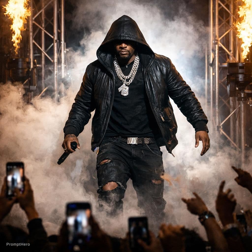 AI generated: Je veux une image 
Entre de rapper
