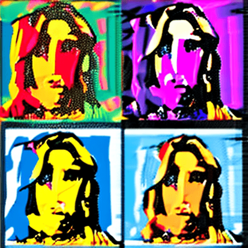 AI generated: jesus face, pop art mode