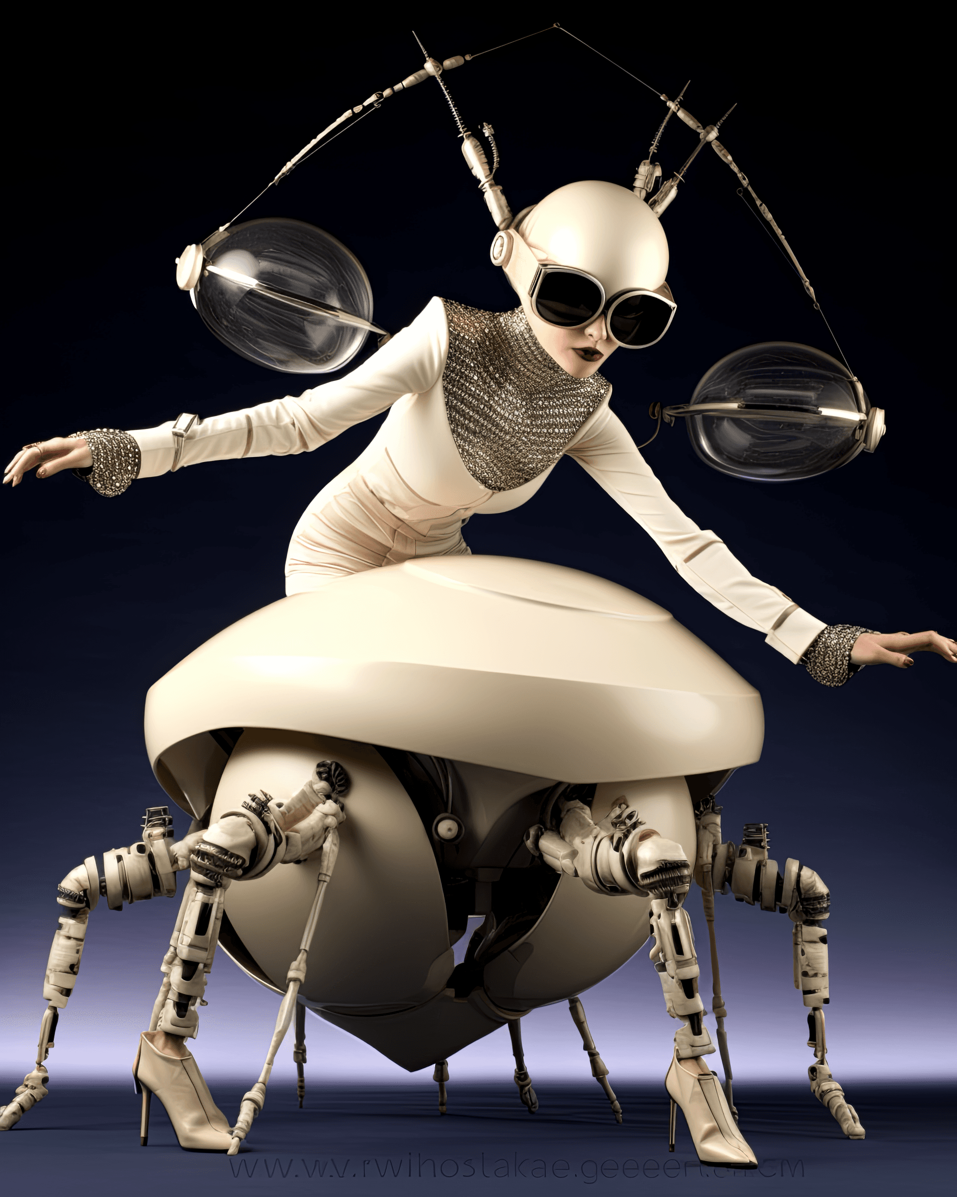 AI generated: dj fx: dance fashion fashion electro dance black pants, in the style of anthropomorphic surrealism, ...