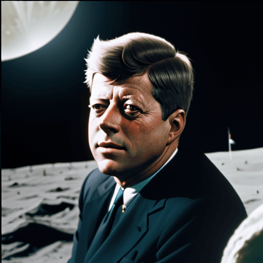 AI generated: President John F Kennedy, on the moon