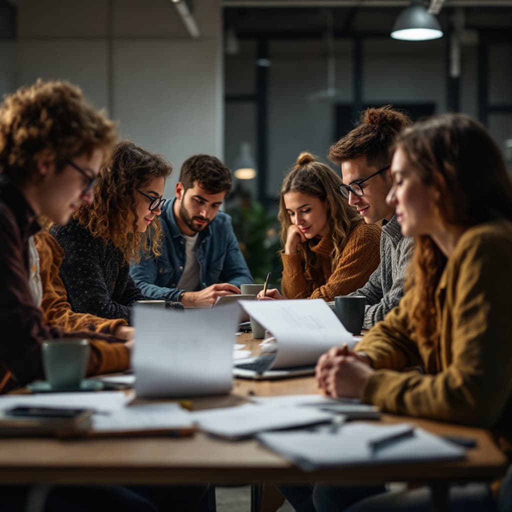 AI generated: un groupe d'étudiants étudient