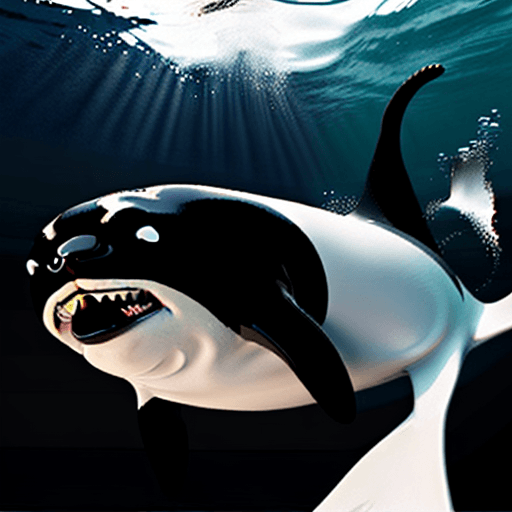 AI generated: cat and orca combination