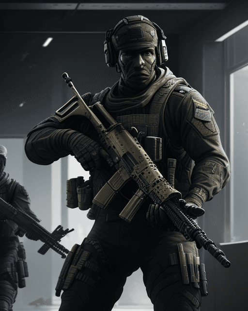 AI generated: Screenshot from Call of Duty videogame, with Unreal Engine 5 graphics, ultra detailed high resolutio...
