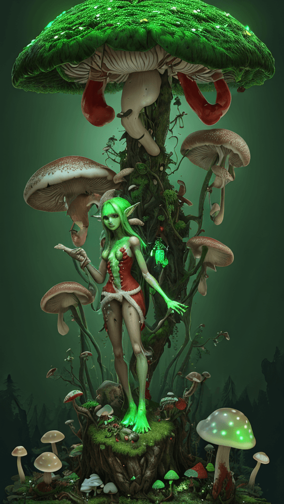 AI generated: Santa's Elf, correct anatomy, human, elf, perfect face, perfect skin, fungal infection, infected, mu...