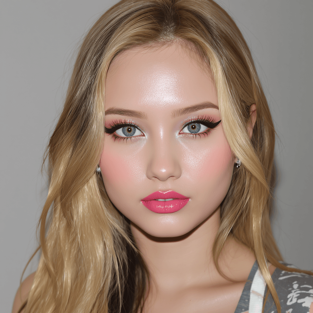AI generated: A hyper-realistic depiction Devon Aoki, Suki from fast and furious, with thick black eye liner, exce...