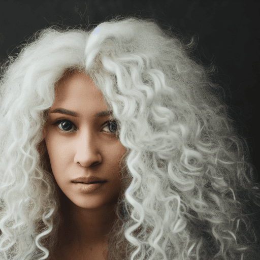 AI generated: ((Close-up portrait)), (RAW Photo), Stunning portrait of the beautiful Queen of the Cosmos, with whi...