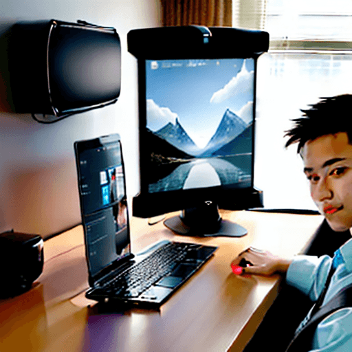 AI generated: a young guy sitting at a computer. Its partially hidden, mysterious effect. Popular social media suc...