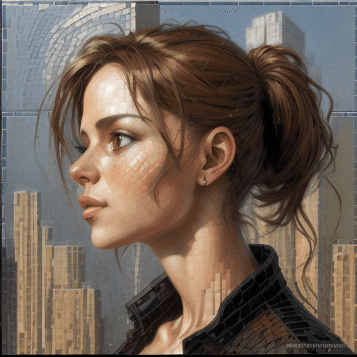 AI generated: put 
my profile photo in mosaic, in the style of andrew atroshenko, peter gric --ar 73:109 --stylize...