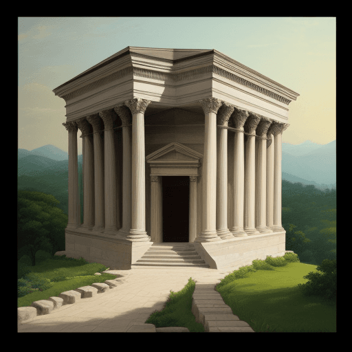 AI generated: a painting of a stony hill, in the style of classical architectural with out plant.
