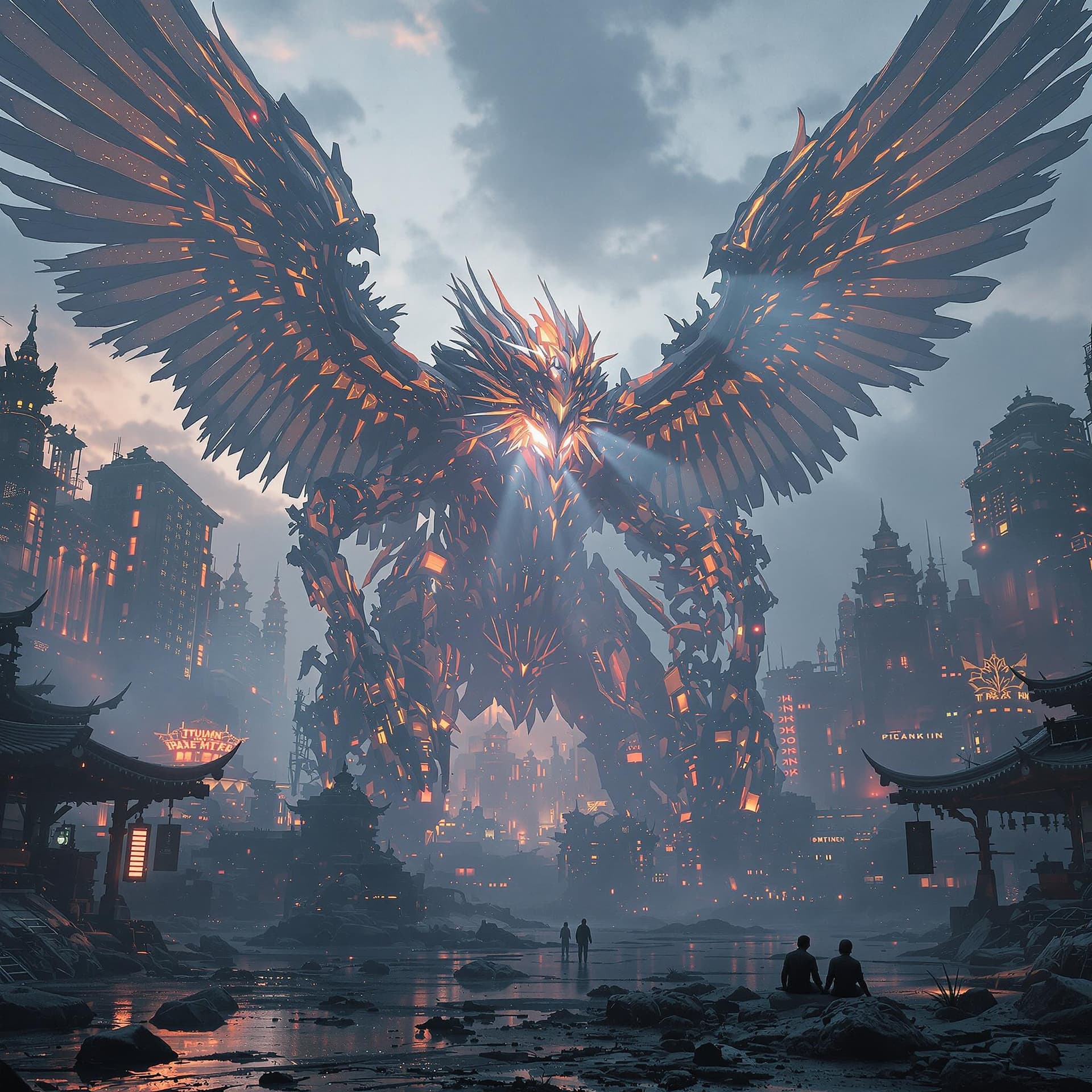 AI generated: /I Chinese mythology and legends, bird totems, giant sci-fi creation gods, mechanical sense, Eastern...