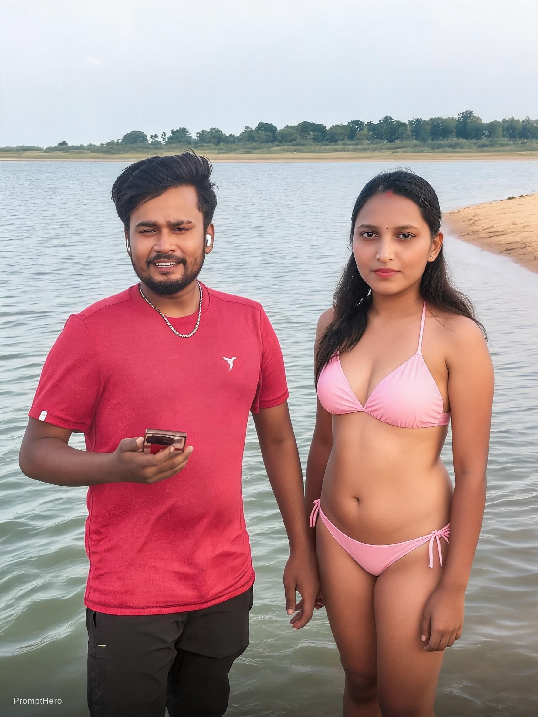 AI generated: One hot beach bikini photo with you 