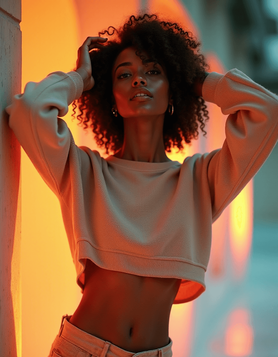 AI generated: High fashion photo of a 24-year-old Keralite-Basque female chic fashion editor with a warm and invit...