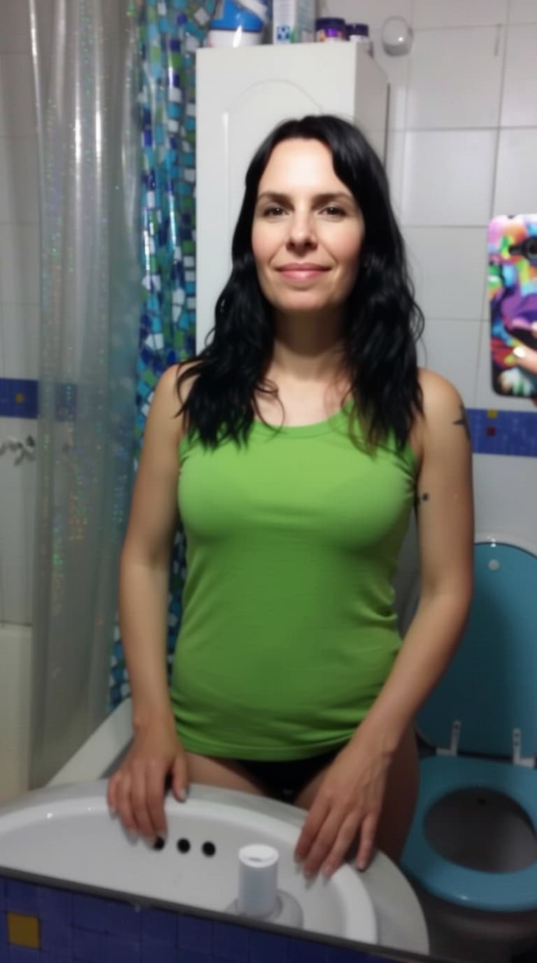 AI generated: show complete  body, tocuhign body wearing same cloth