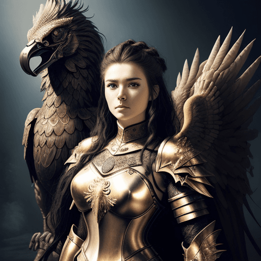 AI generated: i am masterprompter (a.k.a. robiness) and i've bred a hyper-realistic portrait of a female warrior s...