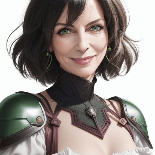 AI generated: (Masterpiece, best quality), bust up view,  close-up, long and sleek haircut, 60 year old girl, blac...