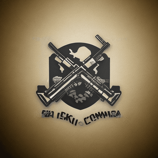 AI generated: logo para una competencia de airsoft ak47