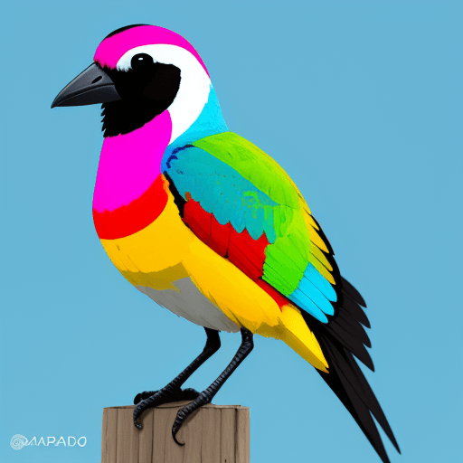 AI generated: Un pájaro con muchos colores, parado en una rama