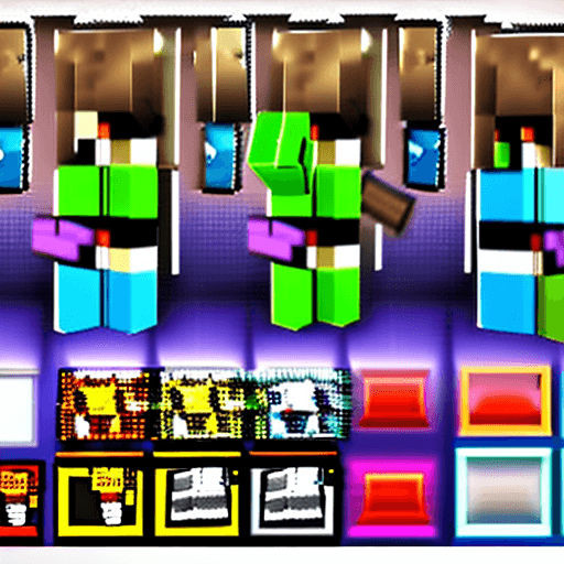 AI generated: Minecraft mobs jumping at the screen epic style minecraft trailer style