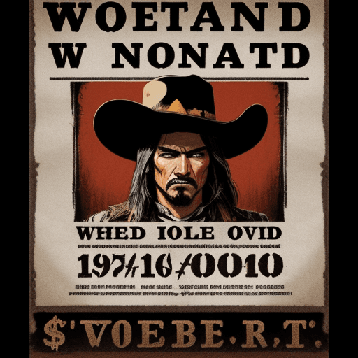 AI generated: western style wanted poster for MykeyLV