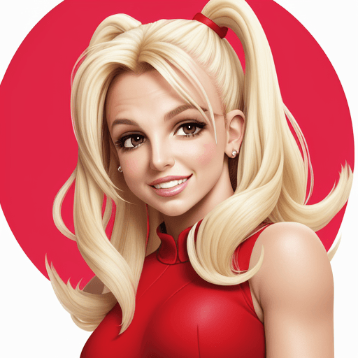 AI generated: Cartoon britney spears, white background, high quality, beautiful hair, 8k picture, high image quali...