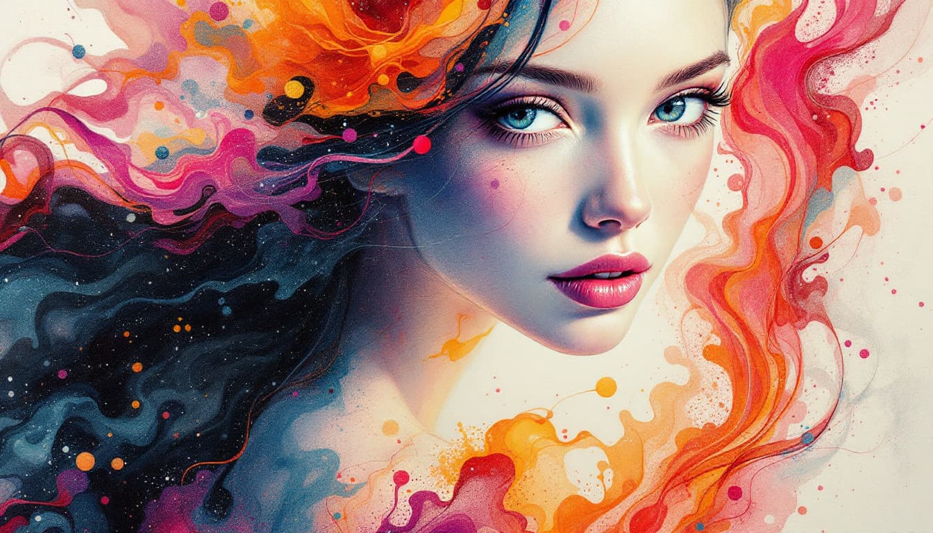 AI generated: An ultra-realistic mesmerizing full-length depiction of a whimsical female figure, inspired by the e...