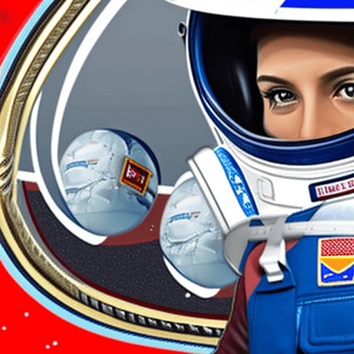 AI generated: A highly detailed, ultra-realistic portrait of a gorgeous woman astronaut inside the International S...