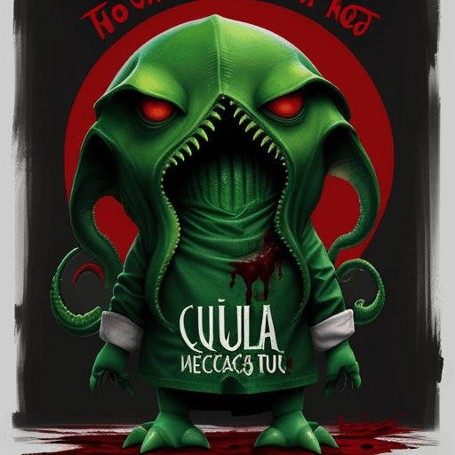 AI generated: crea cartel de pelicula estilo pixar. adorable  Cthulhu, the legendary creature, from universe of Lo...