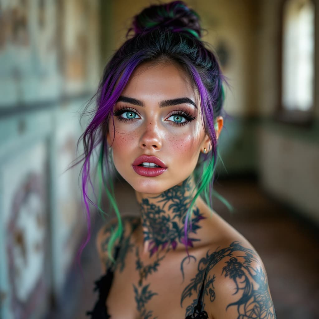 AI generated: Photo of a ultra realistic headshot (full face and hair visible) of a model face,Her face has a narr...