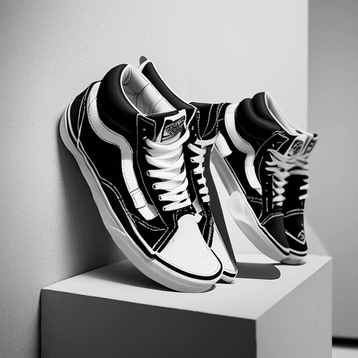 AI generated: productive photography, super resolutions, Vans Oldschool high-top sneaker product presentation, mod...