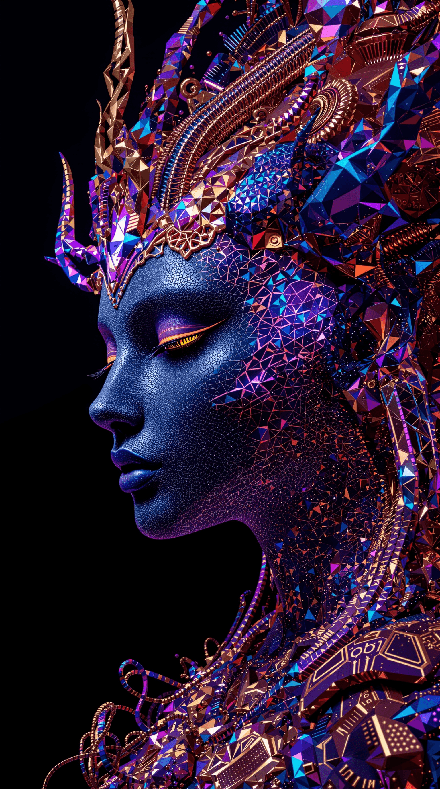 AI generated: Osiris deep color, 8K, high resolution, in depth pattern, dark background, cinema 4D, photoshop, Viv...