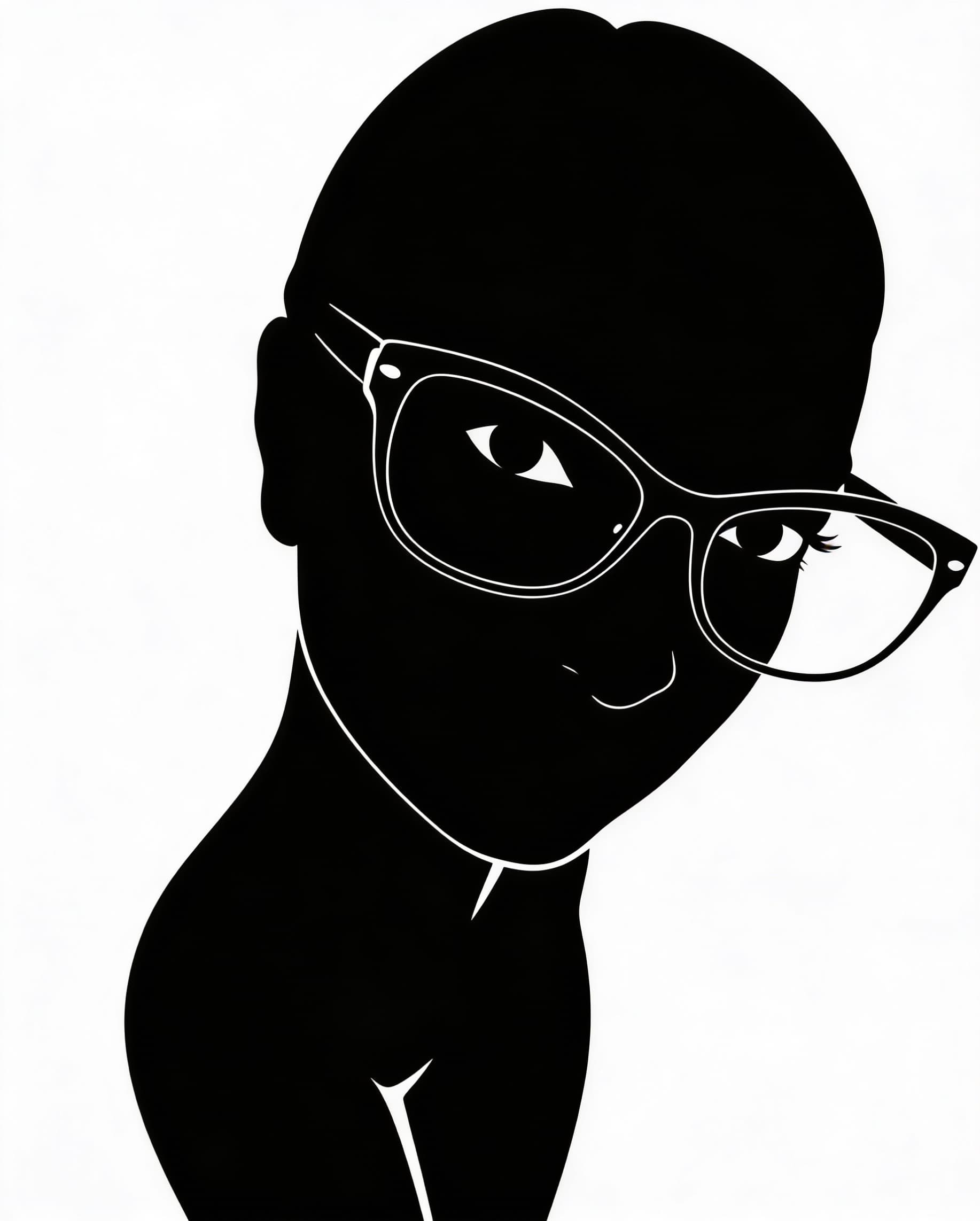 AI generated: create an alluring image from this with just a black and white silhouette body photo